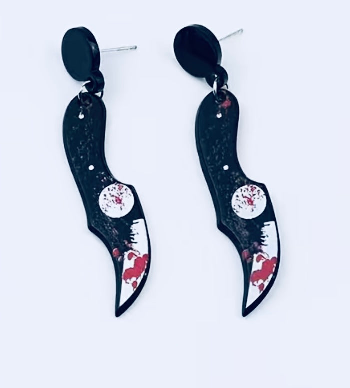 Bloody knife earrings
