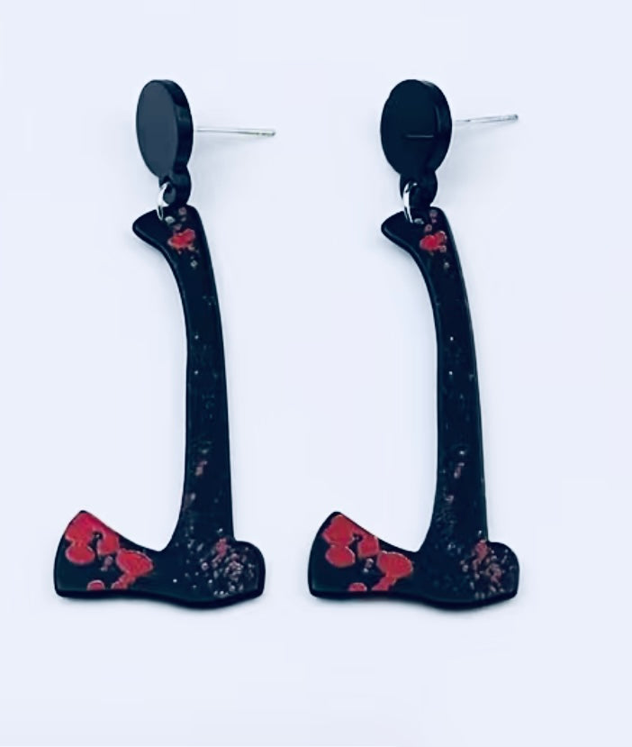 bloody axe earrings