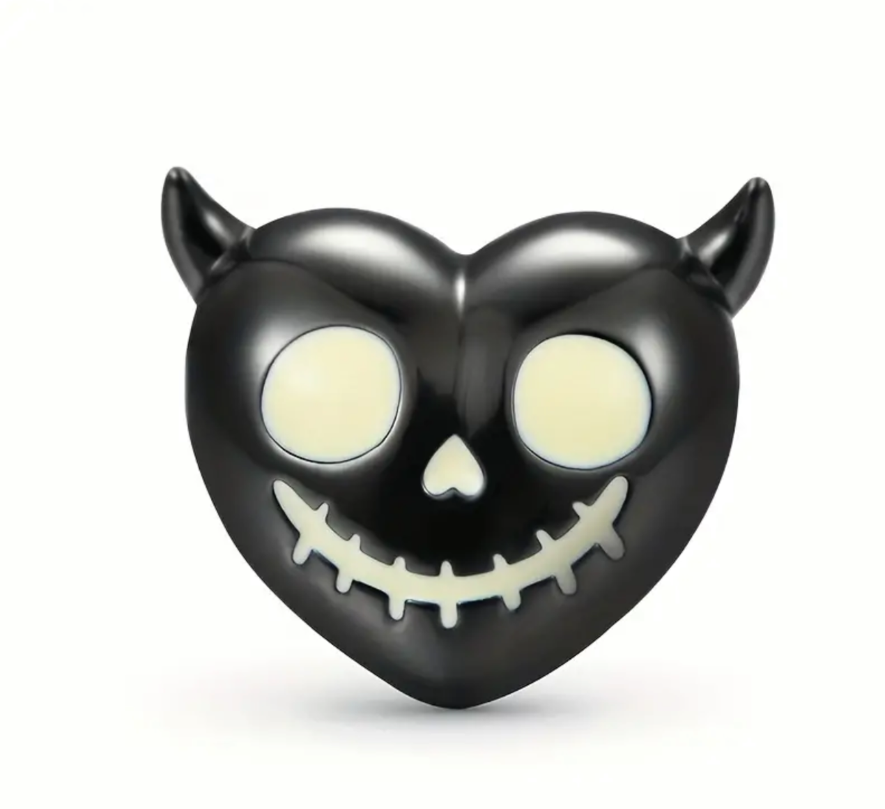 Glow in the dark black devil charm