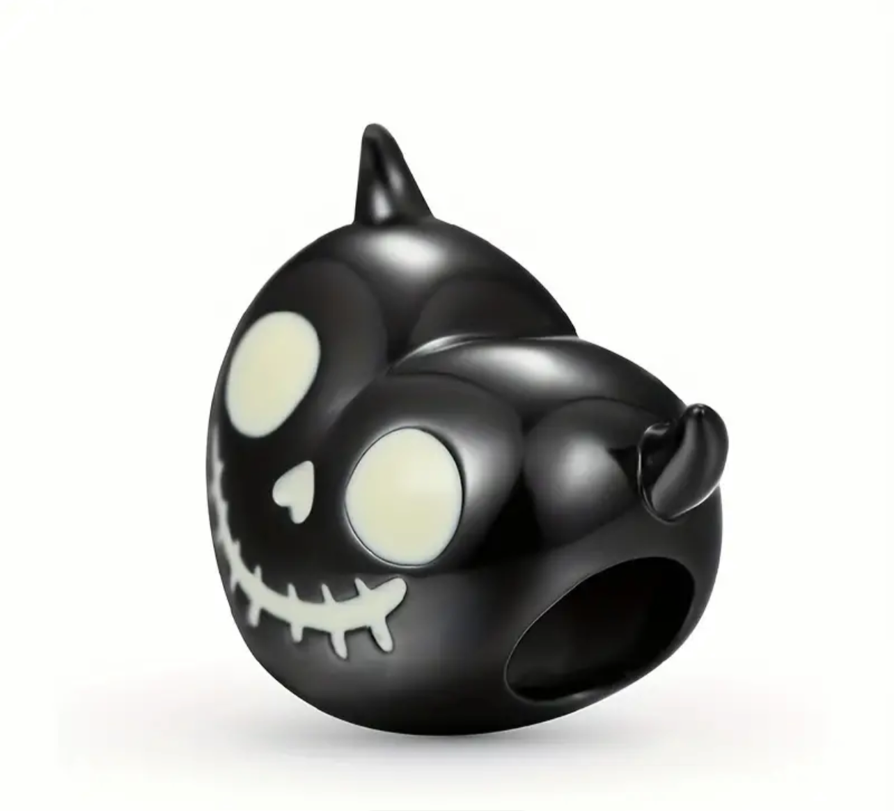 Glow in the dark black devil charm