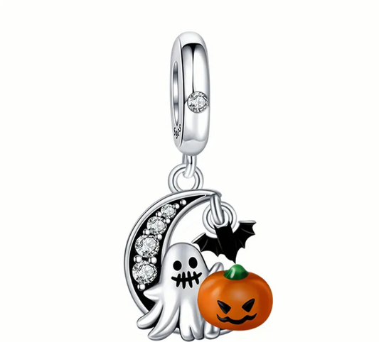 Ghost and pumpkin charm